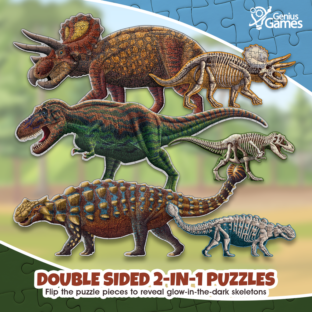 Bundle - Dinosaur Puzzles - Tyrannosaurus Rex, Triceratops & Ankylosau –  Genius Games