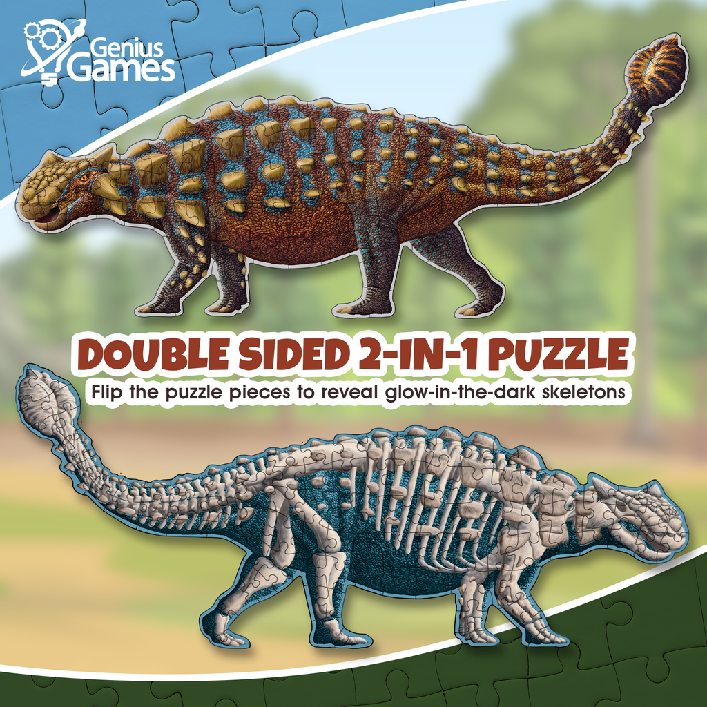 Ankylosaurus Dinosaur Jigsaw Puzzle - 4FT Double Sided Floor Puzzle - –  Genius Games