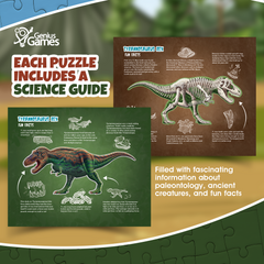 Tyrannosaurus Rex Dinosaur Jigsaw Puzzle - 4FT Double Sided Floor Puzzle - 100-Piece Glow in the Dark & Scientifically Accurate Educational Puzzles for Kids