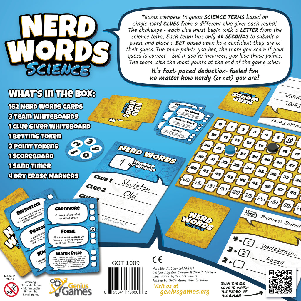 ボードゲーム 英語 アメリカ Genius Games Bundle for GameSchooling Includes Nerd Words  Science!， E ワイヤレスイヤホン ゲーム、おもちゃ