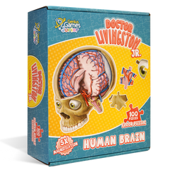 Human Brain Floor Kids Puzzle - Dr. Livingston's Unique Shaped 100 Piece Science Puzzles for Kids