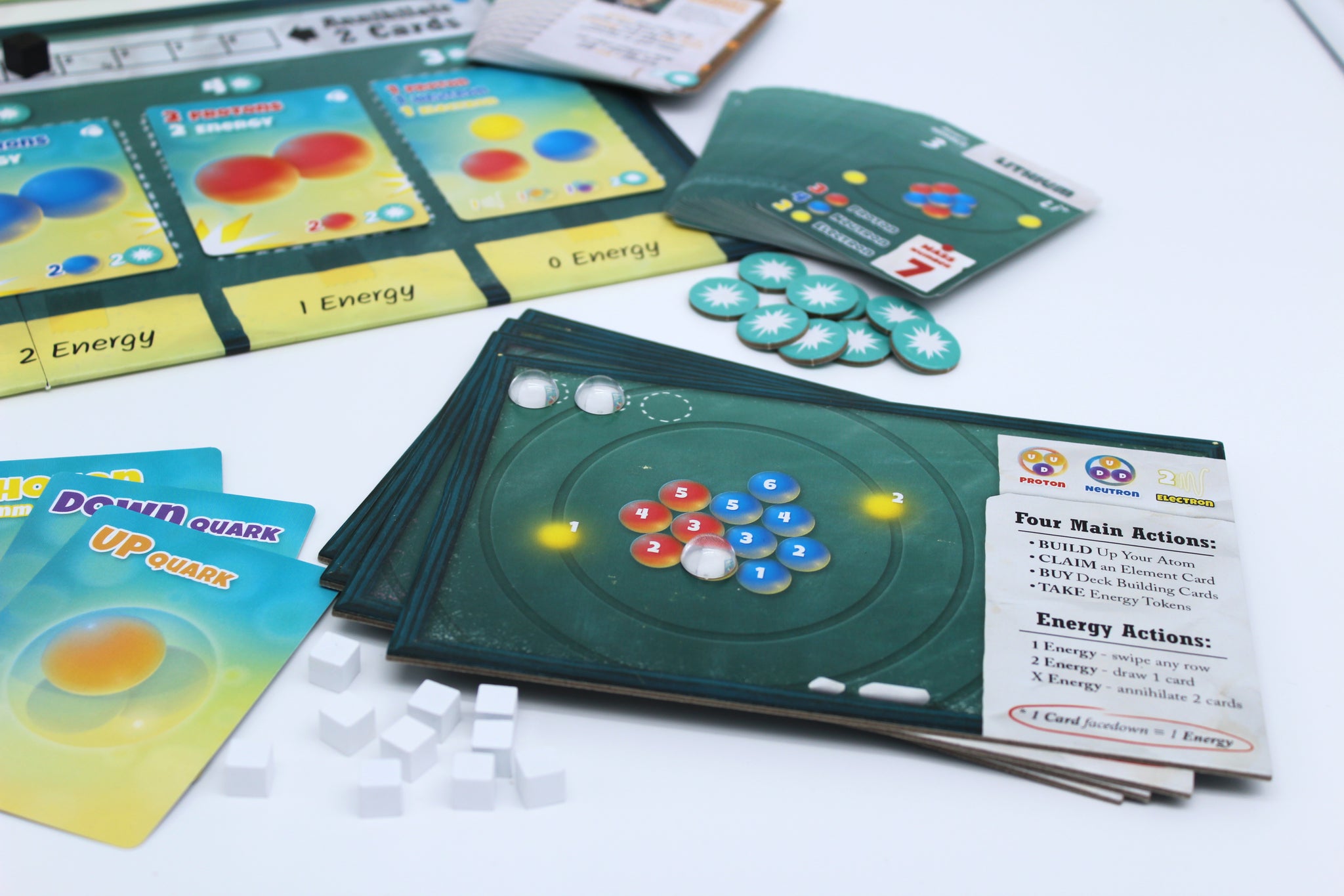 Genius Games Subatomic – An Atom Building Card Game (2nd Edition) – Science-Themed Deck Builder For Kids & Adults