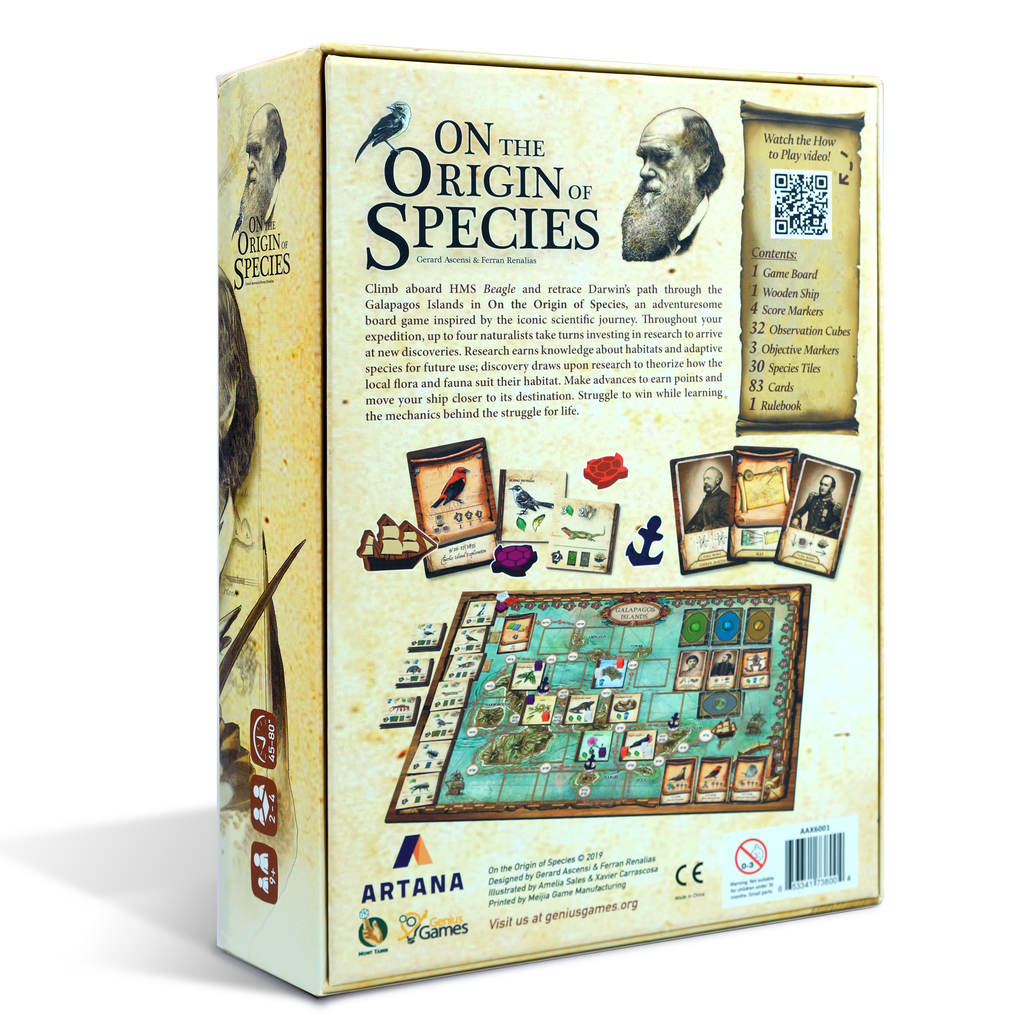  On The Origin of Species, An Evolutionary Research Board Game  by Artana Games, Charles Darwin's Trip Through the Galapagos as a  Strategic Science Board Game for Kids and Families